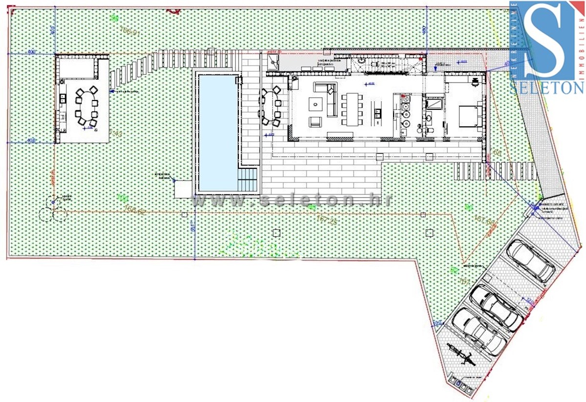 Moderna samostojna hiša 243 m2 z bazenom 36 m2 v okolici Poreča - v gradnji