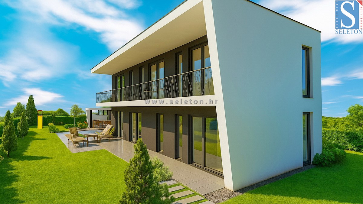 Moderna samostojna hiša 243 m2 z bazenom 36 m2 v okolici Poreča - v gradnji