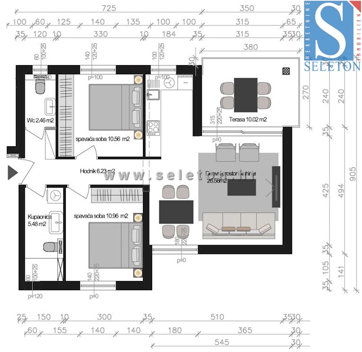 Istra, Poreč, novo stanovanje velikosti 67 m2 z vrtom velikosti 180 m2, 2 parkirnima mestoma, kletjo
