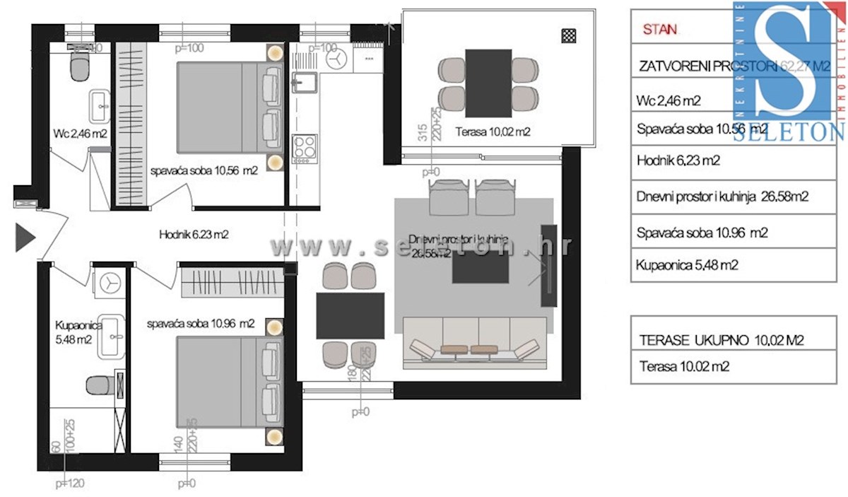 Istra, Poreč, novo stanovanje velikosti 67 m2 z vrtom velikosti 180 m2, 2 parkirnima mestoma, kletjo