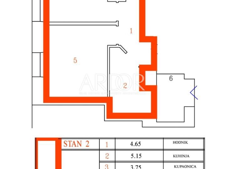 Apartmaj Sušak, Rijeka, 36,80m2