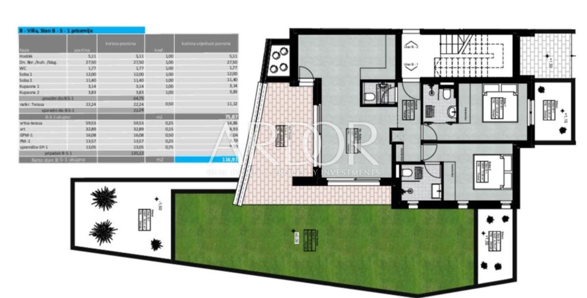 Apartmaj Lovran, 117m2