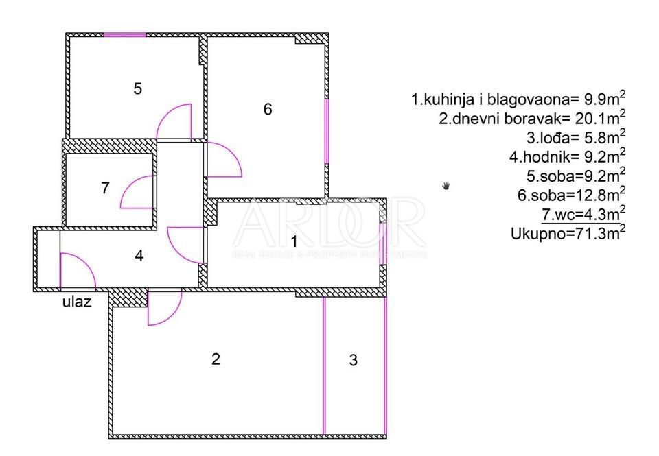 Apartmaj Podmurvice, Rijeka, 68,37m2