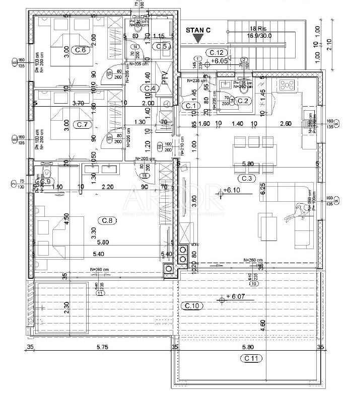 Apartmaj Lovran, 154m2