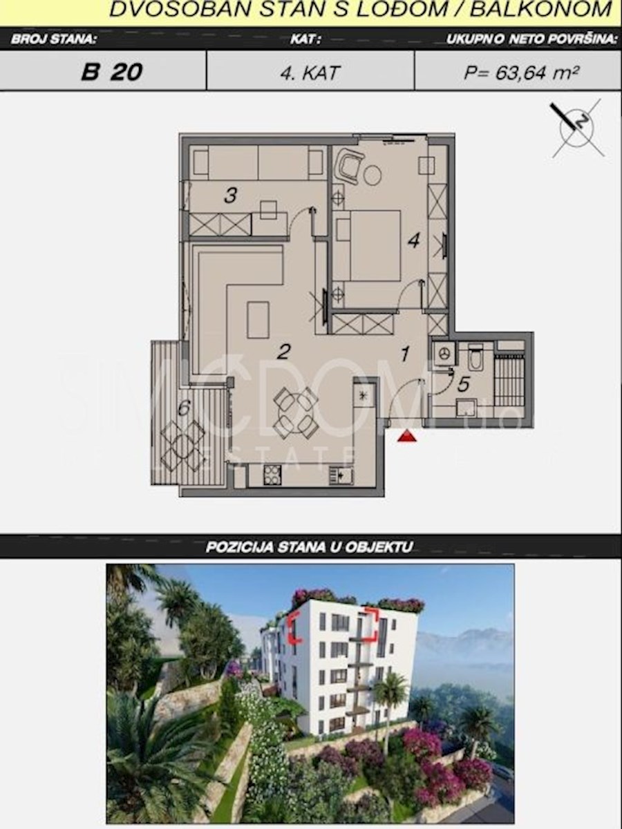 Vseljivo dvosobno stanovanje, Makarska
