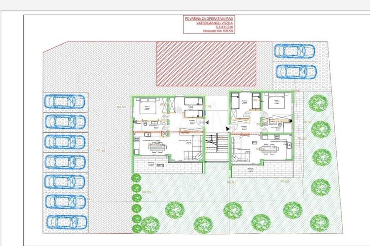 Novo stanovanje z vrtom v bližini Trogirja