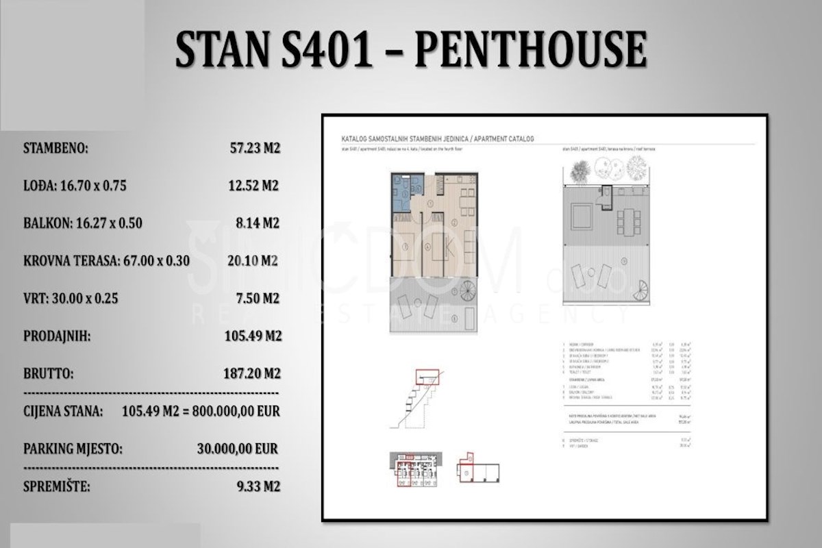 Penthouse s strešno teraso, Jesenice