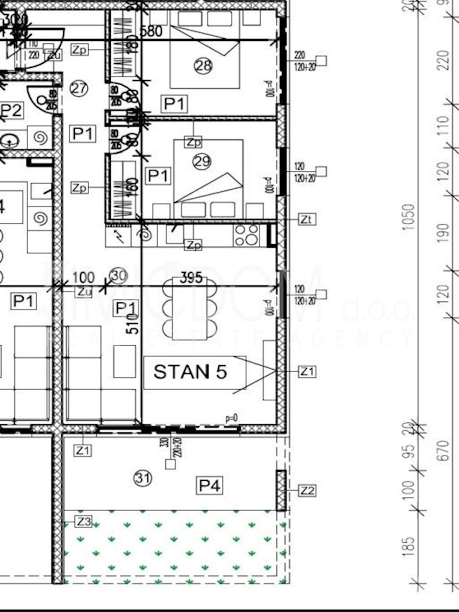 Novi dvosobni apartmaji z vrtom, Čiovo