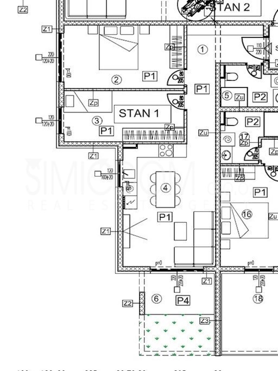 Novi dvosobni apartmaji z vrtom, Čiovo