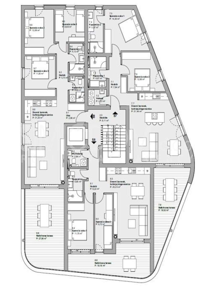 Trisobni apartma le nekaj korakov od plaže, Vodice