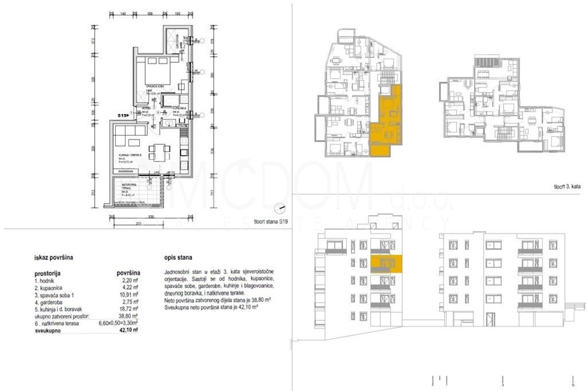 Enosobno stanovanje v novogradnji, Omiš