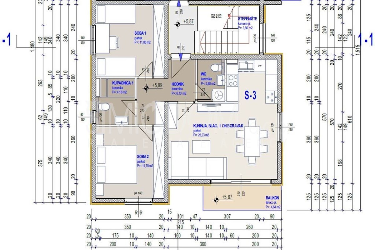 Dvosobno stanovanje v bližini plaže, Kaštela