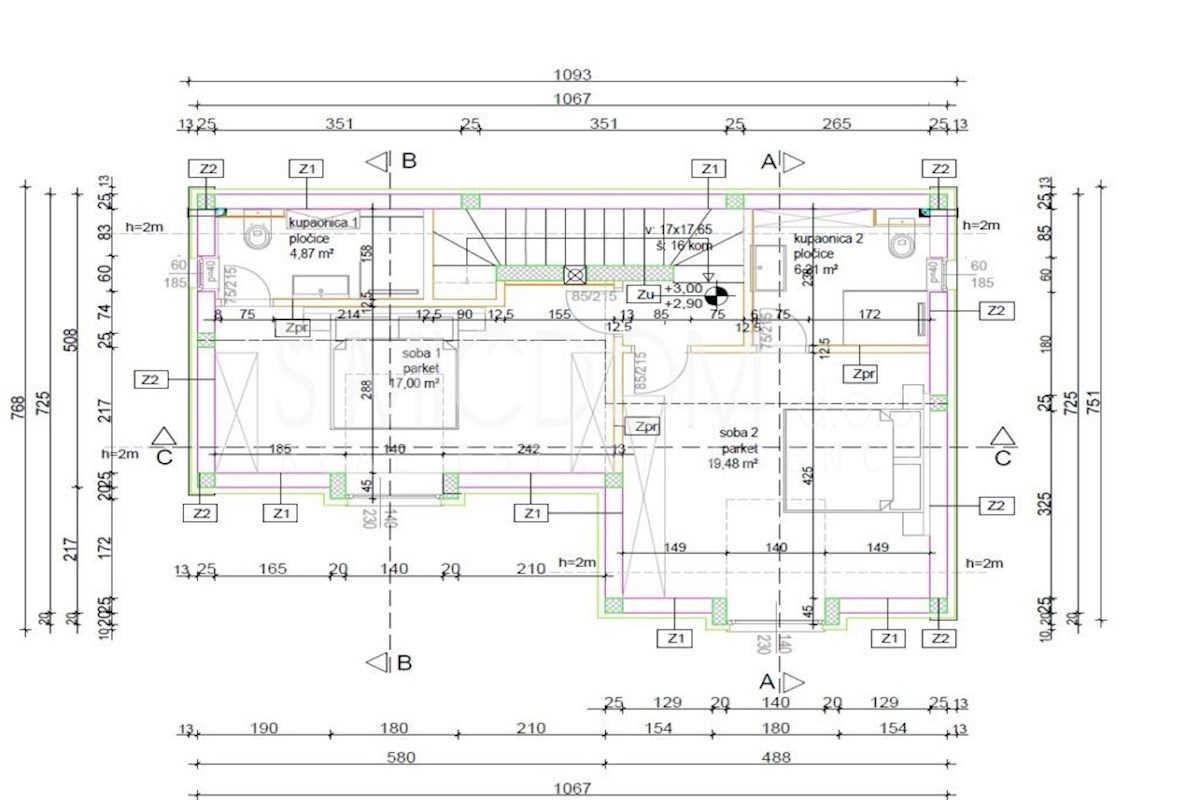 Samostojna hiša v gradnji, v bližini Trogirja