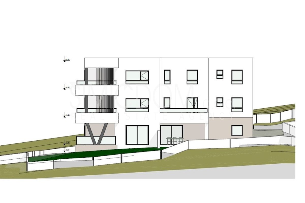 Prostorno stanovanje z razgledom na morje v bližini centra Vodic