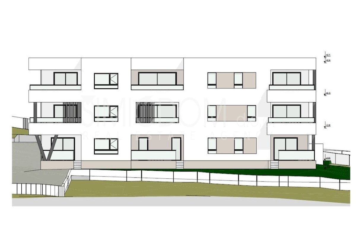 Prostorno stanovanje z razgledom na morje v bližini centra Vodic