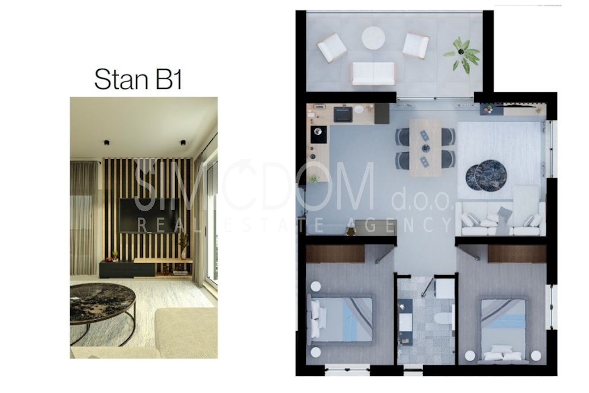 Dvosobno stanovanje v novogradnji, Rogoznica