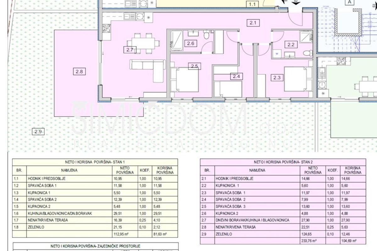 Prostorno stanovanje z vrtom 70m od plaže, Srima