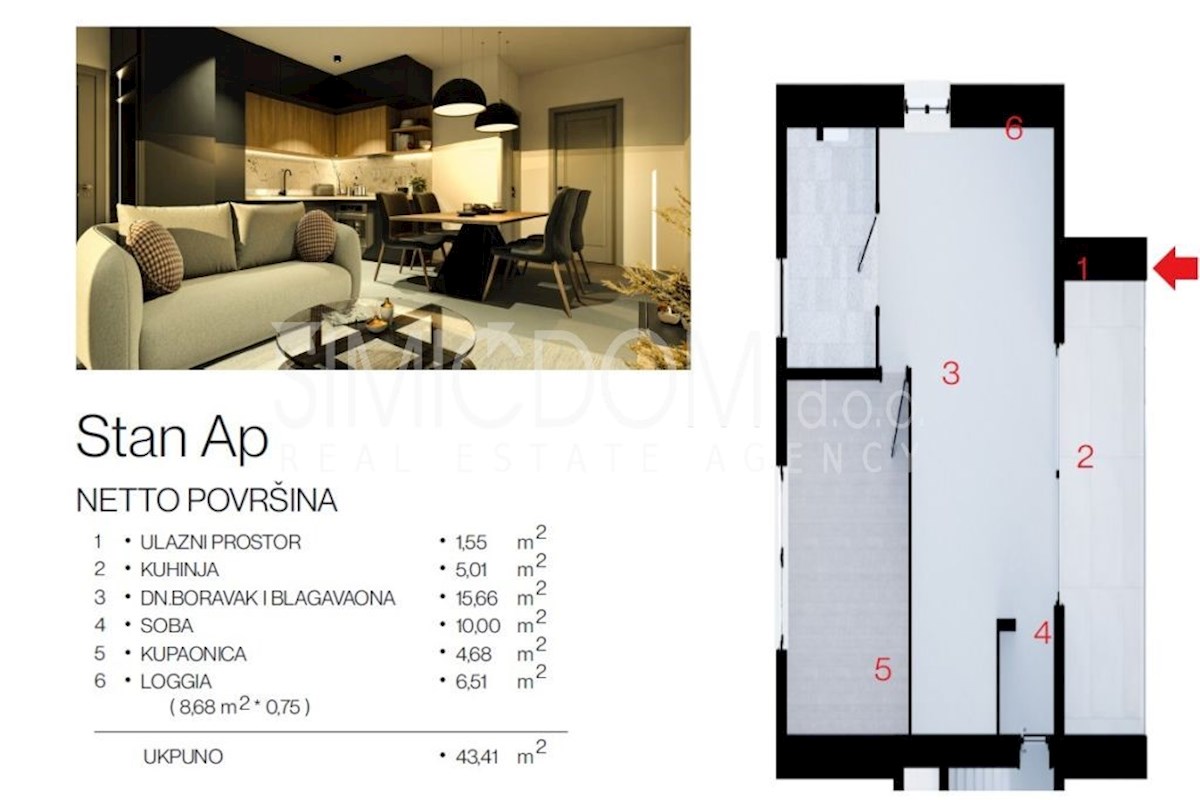 Enosobno stanovanje v pritličju, Rogoznica