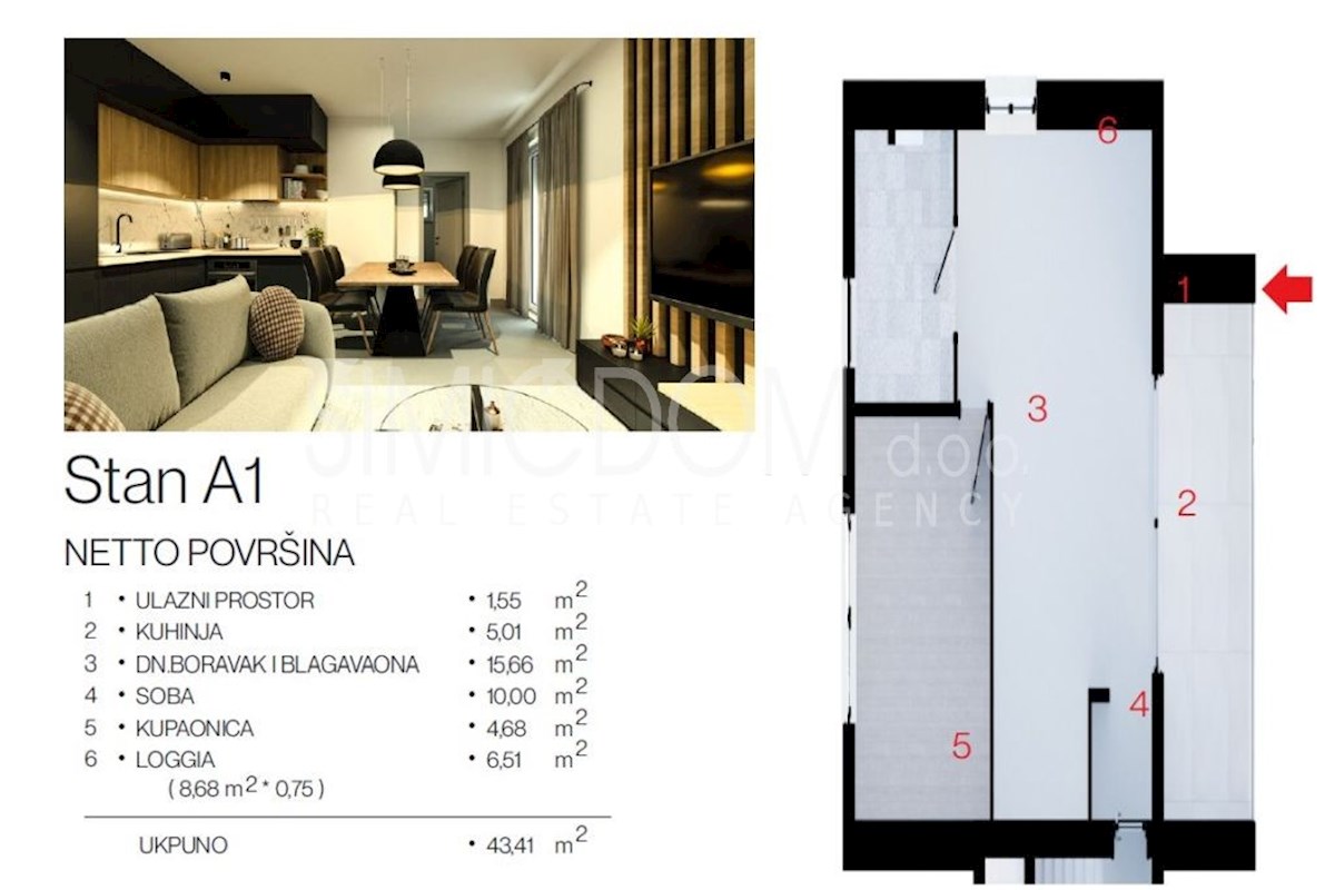 Enosobno stanovanje v novogradnji, Rogoznica