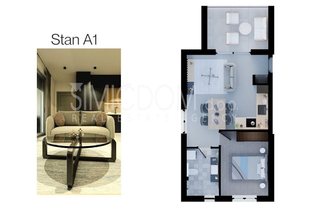 Enosobno stanovanje v novogradnji, Rogoznica