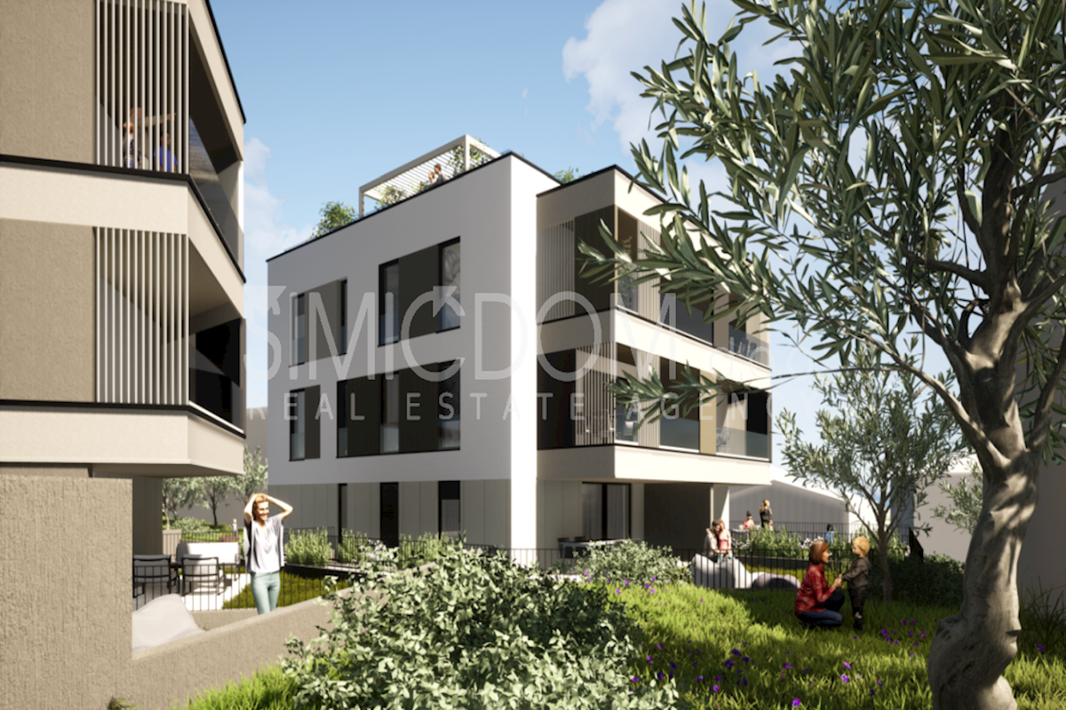 Novo stanovanje z vrtom 180m od plaže, Zadar
