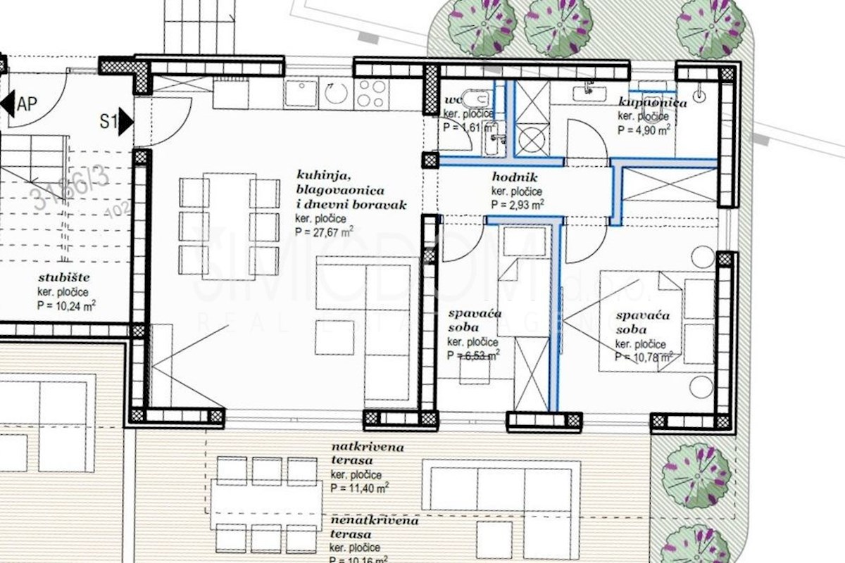 Dvosobno stanovanje v pritličju, možnost kredita - Podstrana