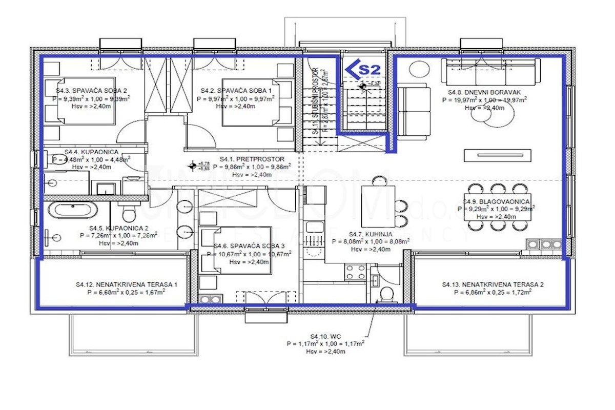 Sodoben trisobni penthouse, Pirovac