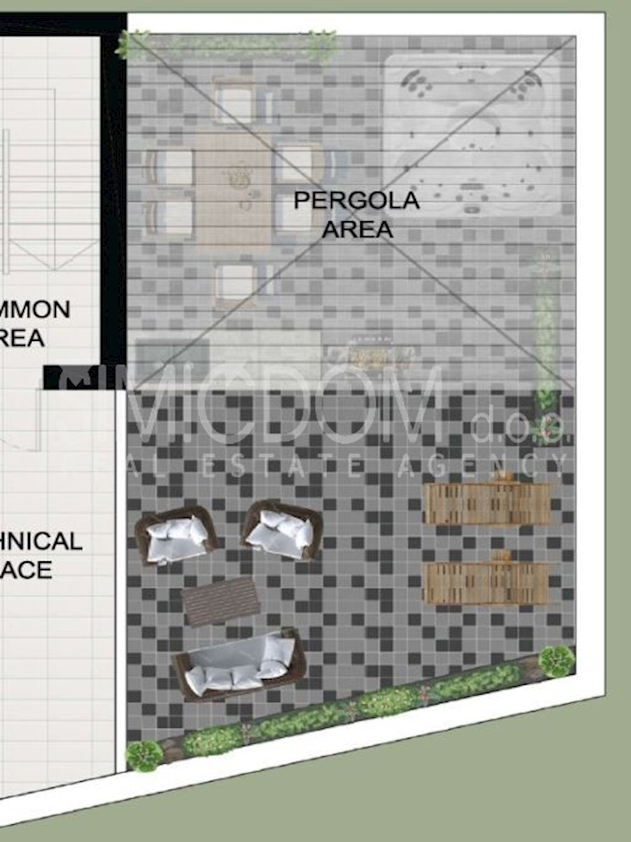 Moderno stanovanje s čudovitim pogledom na morje, Pakoštane