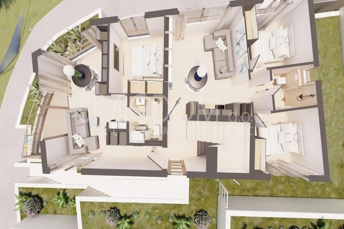 Dvosobno stanovanje z vrtom, Podstrana