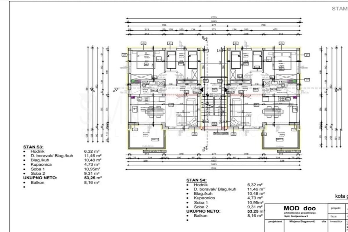 Novo dvosobno stanovanje v bližini Trogirja