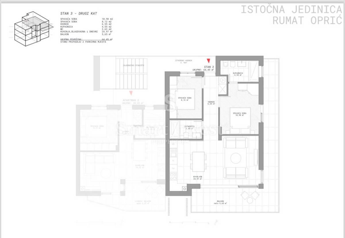 Stanovanje Ika, Opatija - Okolica, 69,36m2