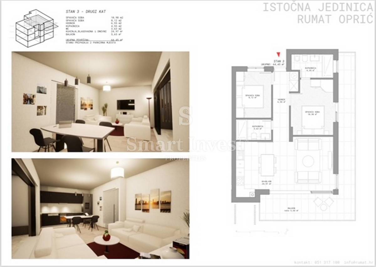 Stanovanje Ika, Opatija - Okolica, 69,36m2