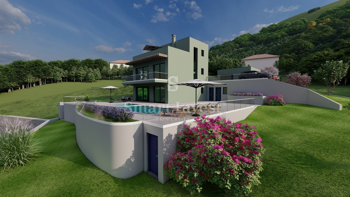 LOVRAN - TULIŠEVICA, zemljišče velikosti 1343 m2 z gradbenim dovoljenjem
