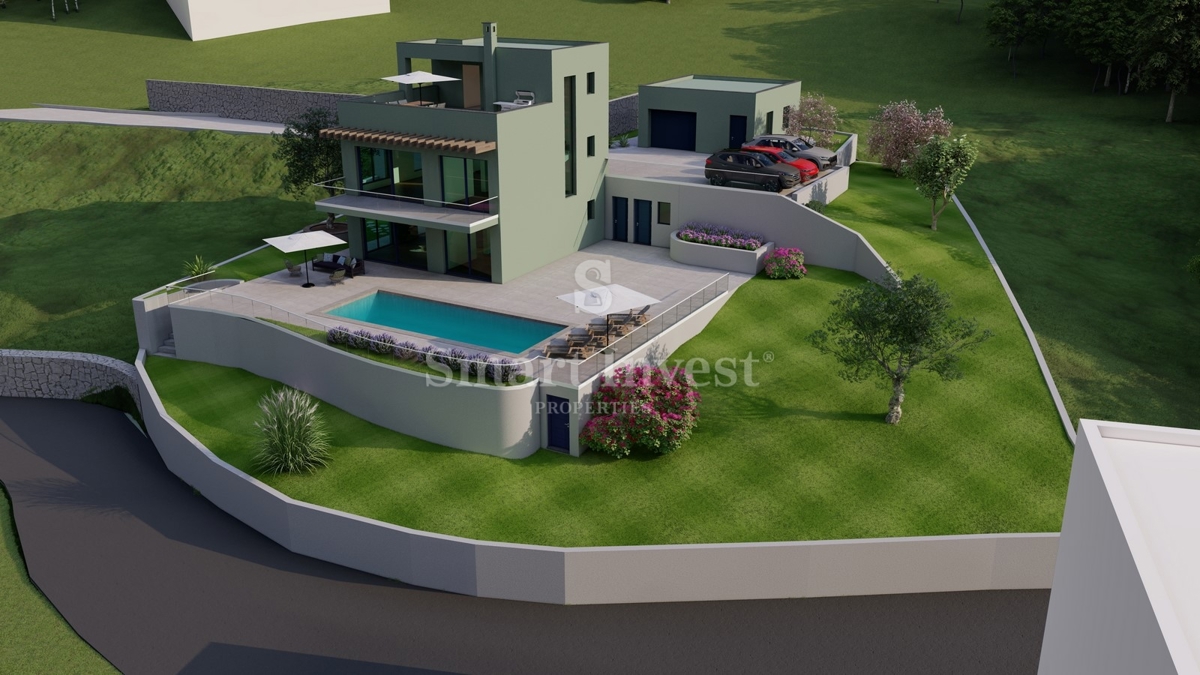 LOVRAN - TULIŠEVICA, zemljišče velikosti 1343 m2 z gradbenim dovoljenjem