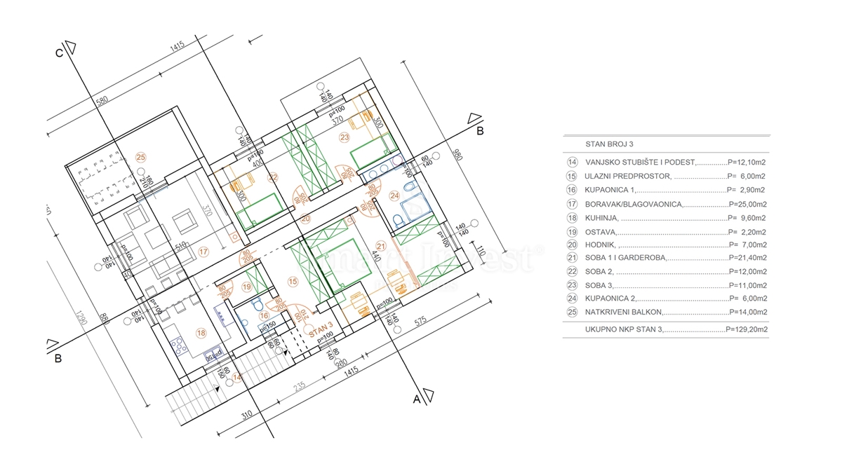 KASTAV, novo 4-sobno stanovanje z garažo in vrtom