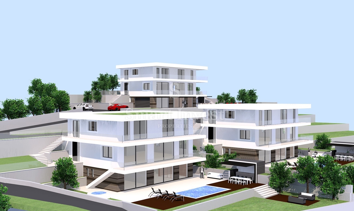 IČIĆI - POLJANE, zemljišče z gradbenim dovoljenjem za vilo z bazenom (A)