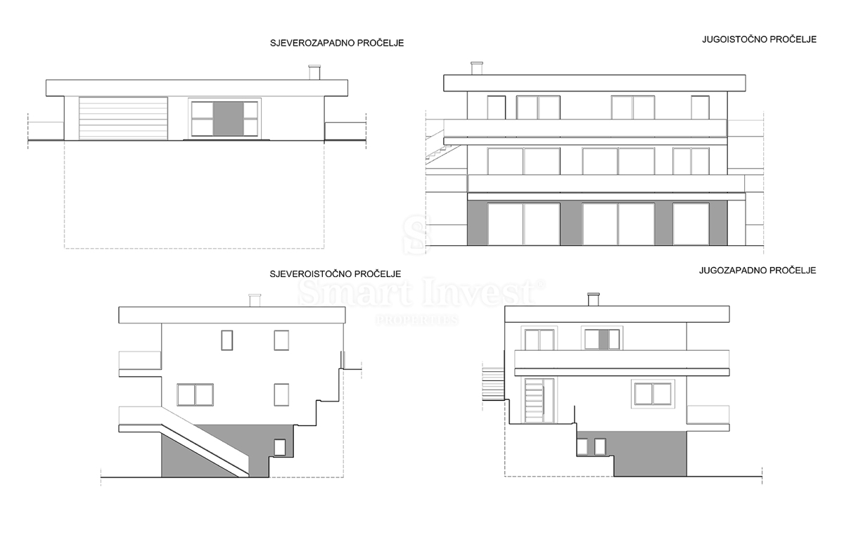 IČIĆI - POLJANE, zemljišče z gradbenim dovoljenjem za vilo z bazenom (A)