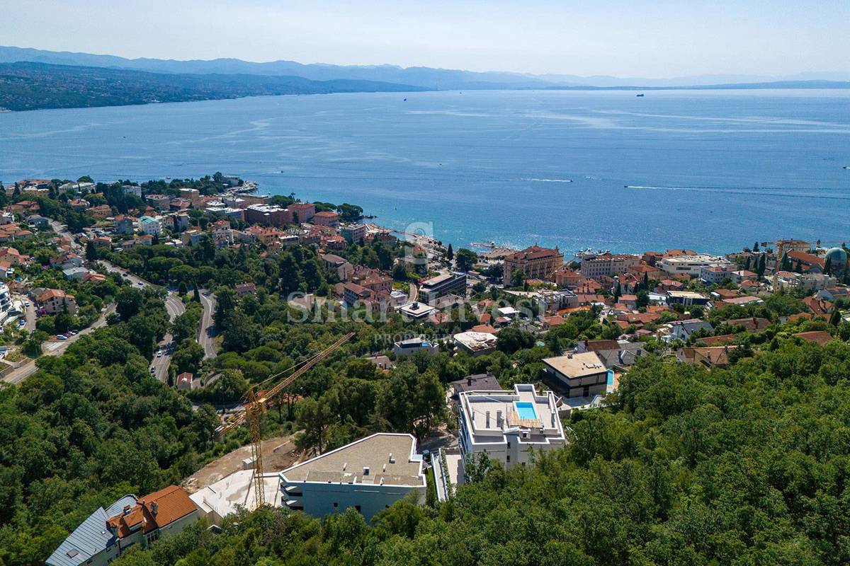 OPATIJA, luksuzna novogradnja s 7 apartmaji, bazenom in pogledom na morje