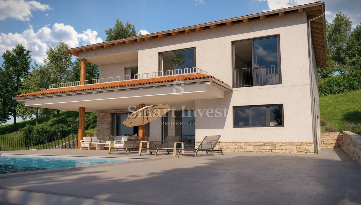 LOVRAN, land plot with building permit for a house, sea view