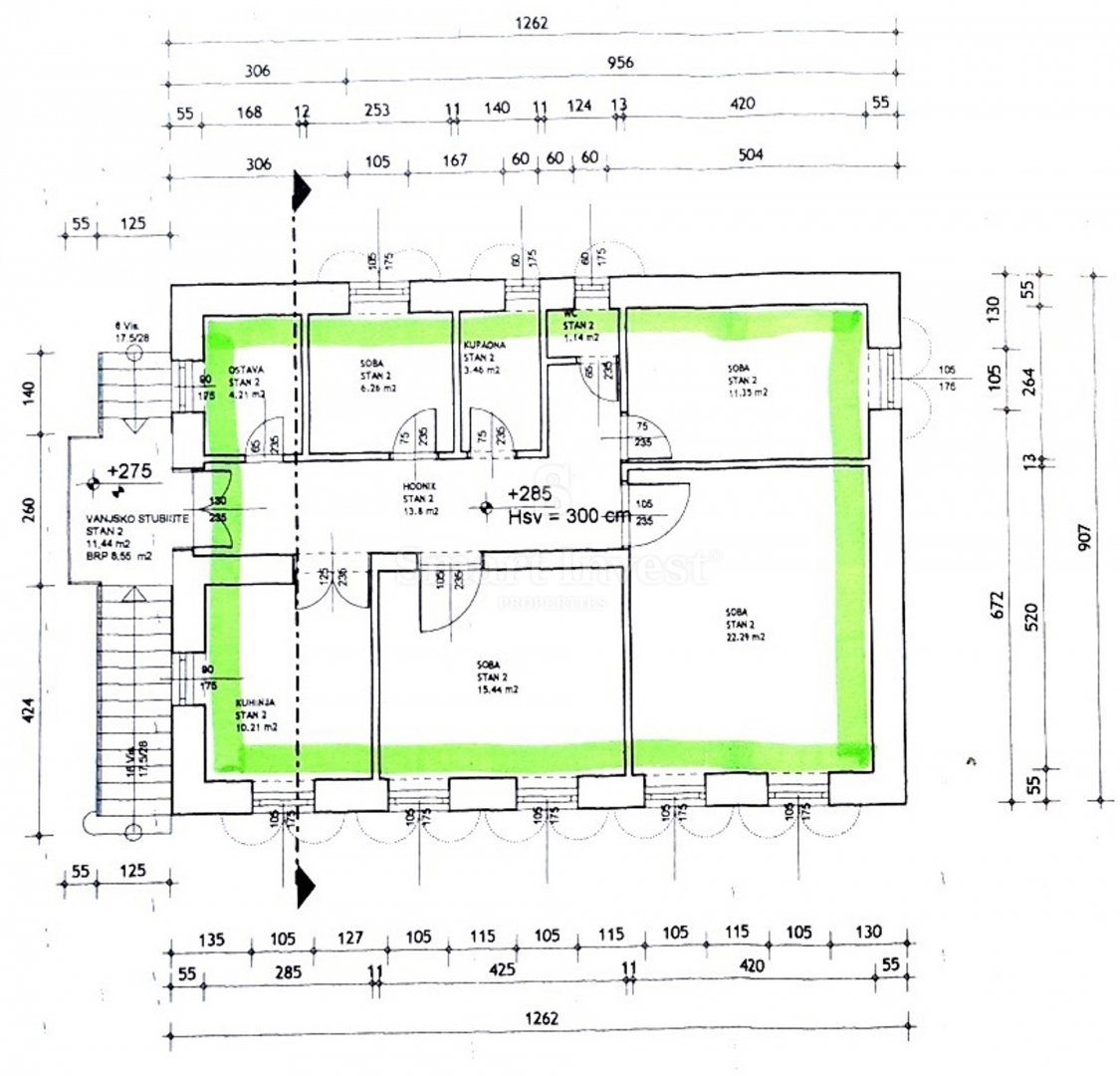 RIJEKA - TRSAT, stanovanje s pogledom na morje, vrtom in 2 parkirnima mestoma