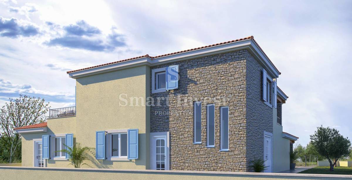 ISTRIA, BUJE vicinity. VILLA WITH POOL AND SEA VIEW 