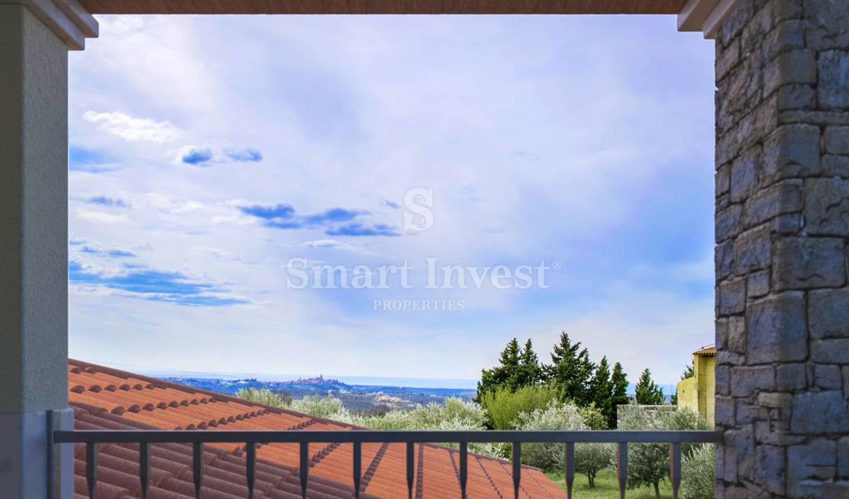 ISTRIA, BUJE vicinity. VILLA WITH POOL AND SEA VIEW 