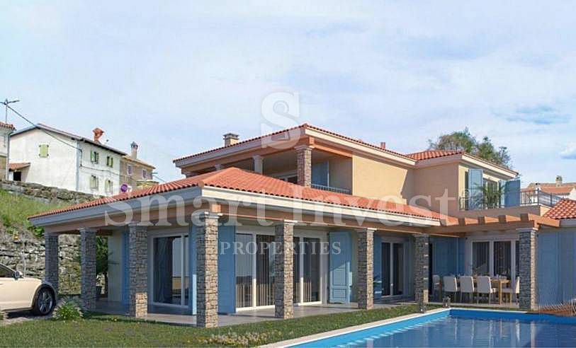 ISTRIA, BUJE vicinity. VILLA WITH POOL AND SEA VIEW 