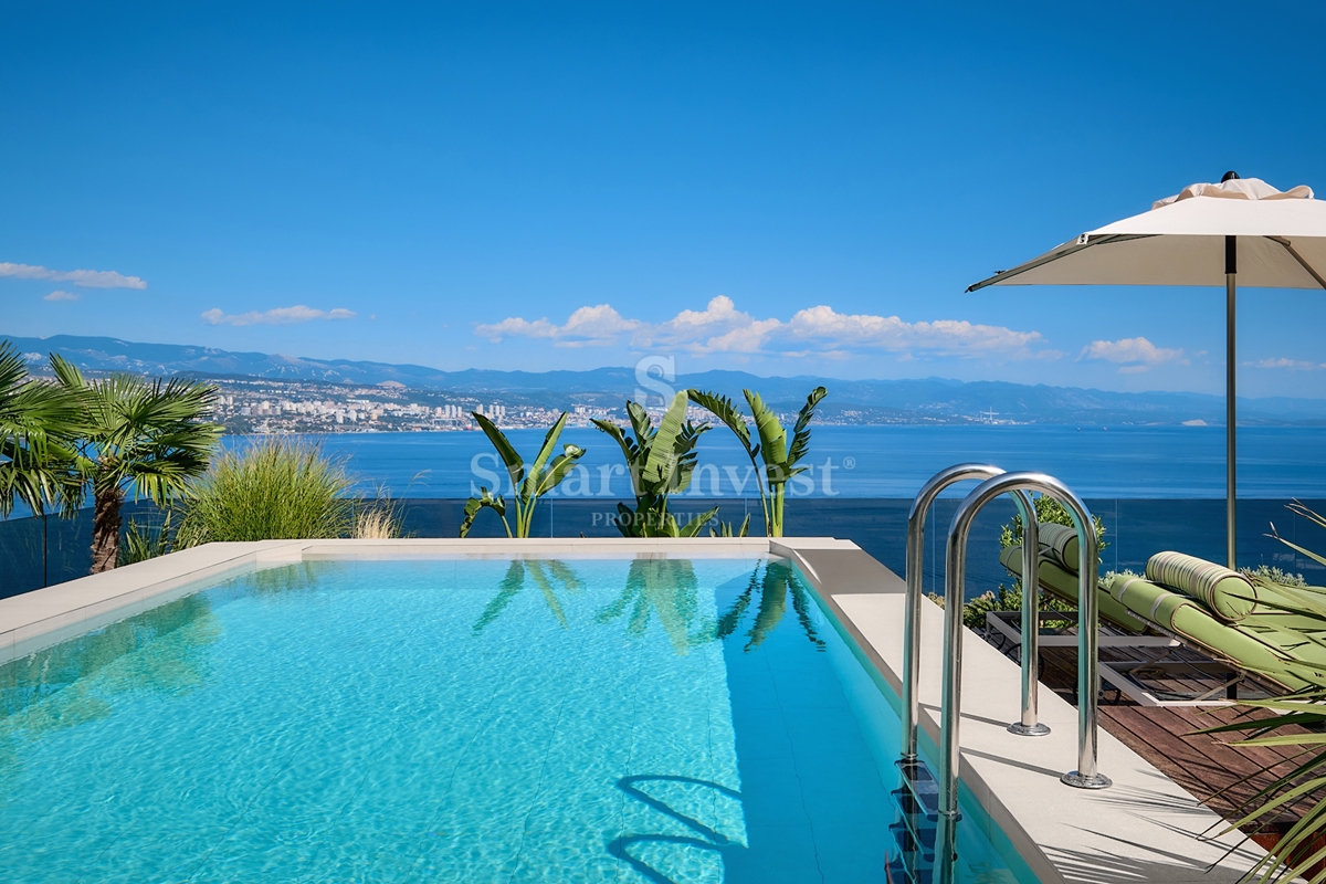 OPATIJA, luksuzni penthouse s strešnim bazenom in odprtim pogledom na morje (S3)