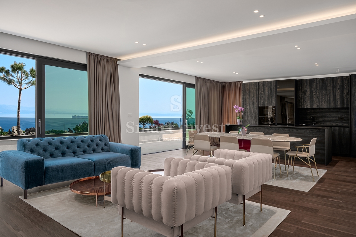 OPATIJA, luksuzni penthouse s strešnim bazenom in odprtim pogledom na morje (S3)