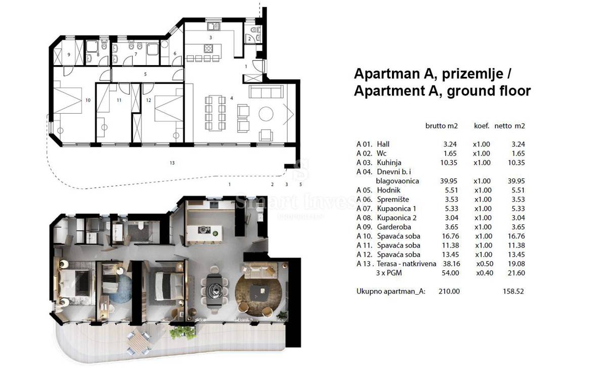 OPATIJA, Luxury 3-bedrooms apartment with private pool and sea view (A) 