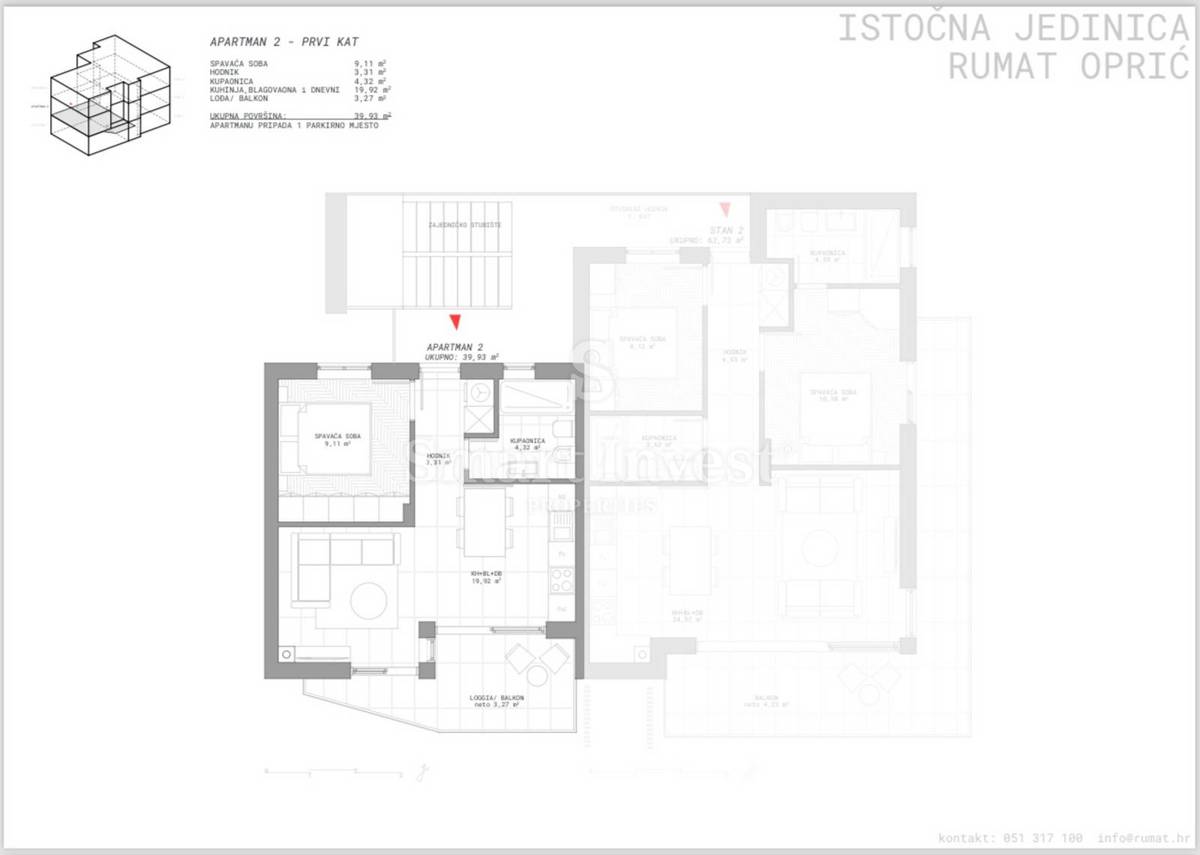 Stanovanje Ika, Opatija - Okolica, 69,36m2