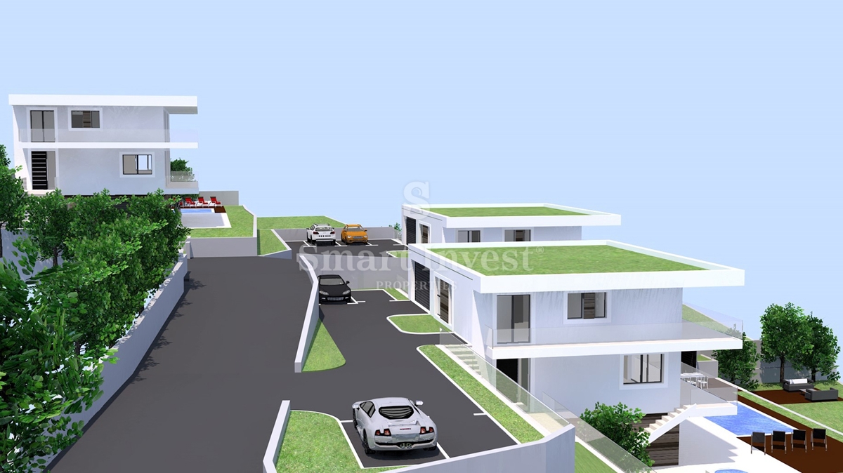 IČIĆI - POLJANE, zemljišče z gradbenim dovoljenjem za vilo z bazenom (A)