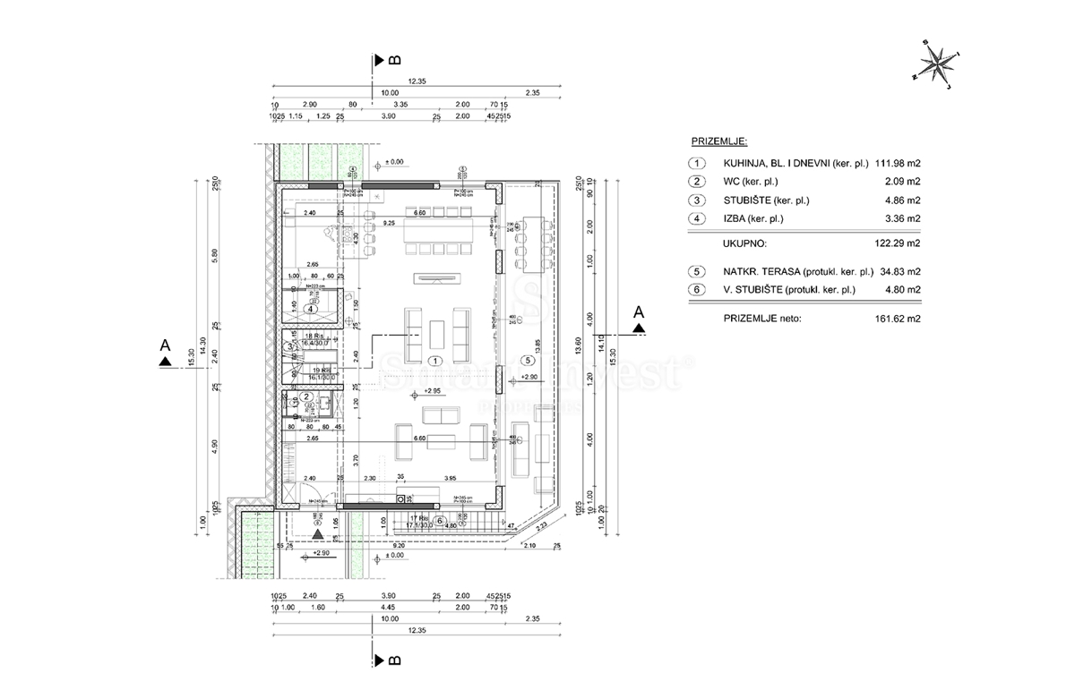 IČIĆI - POLJANE, zemljišče z gradbenim dovoljenjem za vilo z bazenom (A)