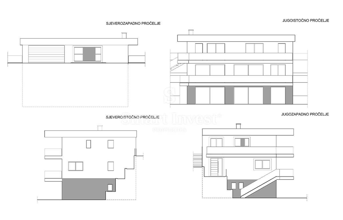 IČIĆI - POLJANE, zemljišče z gradbenim dovoljenjem za vilo z bazenom (A)